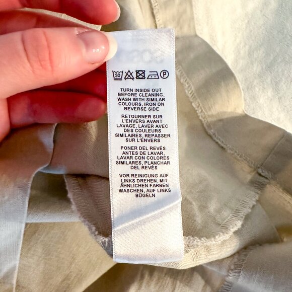 ASOS Faux Wrap Cotton Linen Tan Khaki Bow Mini Skirt - Size 4 - Picture 8 of 8